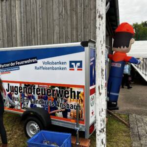 Anhänger der Kreisjugendfeuerwehr beim Floriansfest Wittelshofen